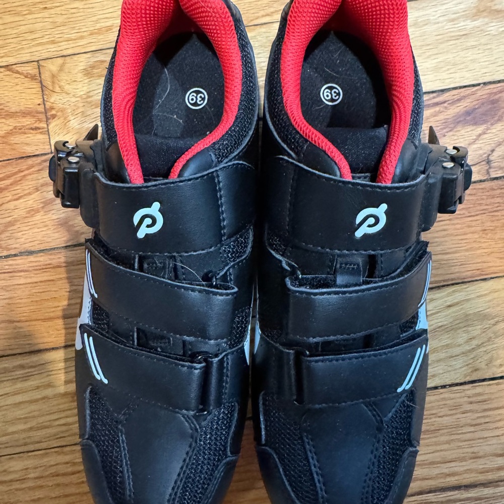 Peloton Black and Red Athletic Shoes